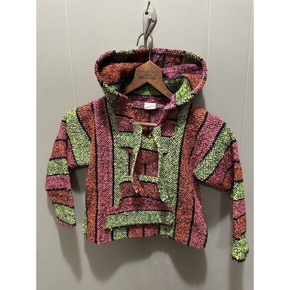 Artesanias Thick Knit Toddler's Totally 90s Neon Multicolor Pullover Sweater Sz4